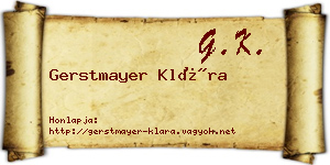 Gerstmayer Klára névjegykártya